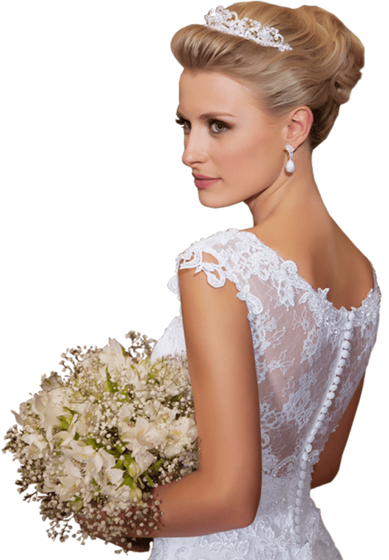 Bride at wedding reception with elegant table linen in Bath